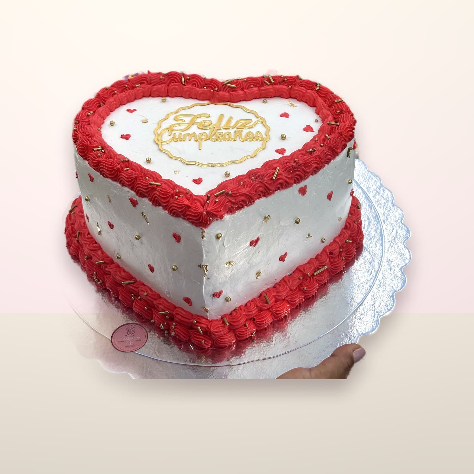 Torta de celebración Corazón Rojo
