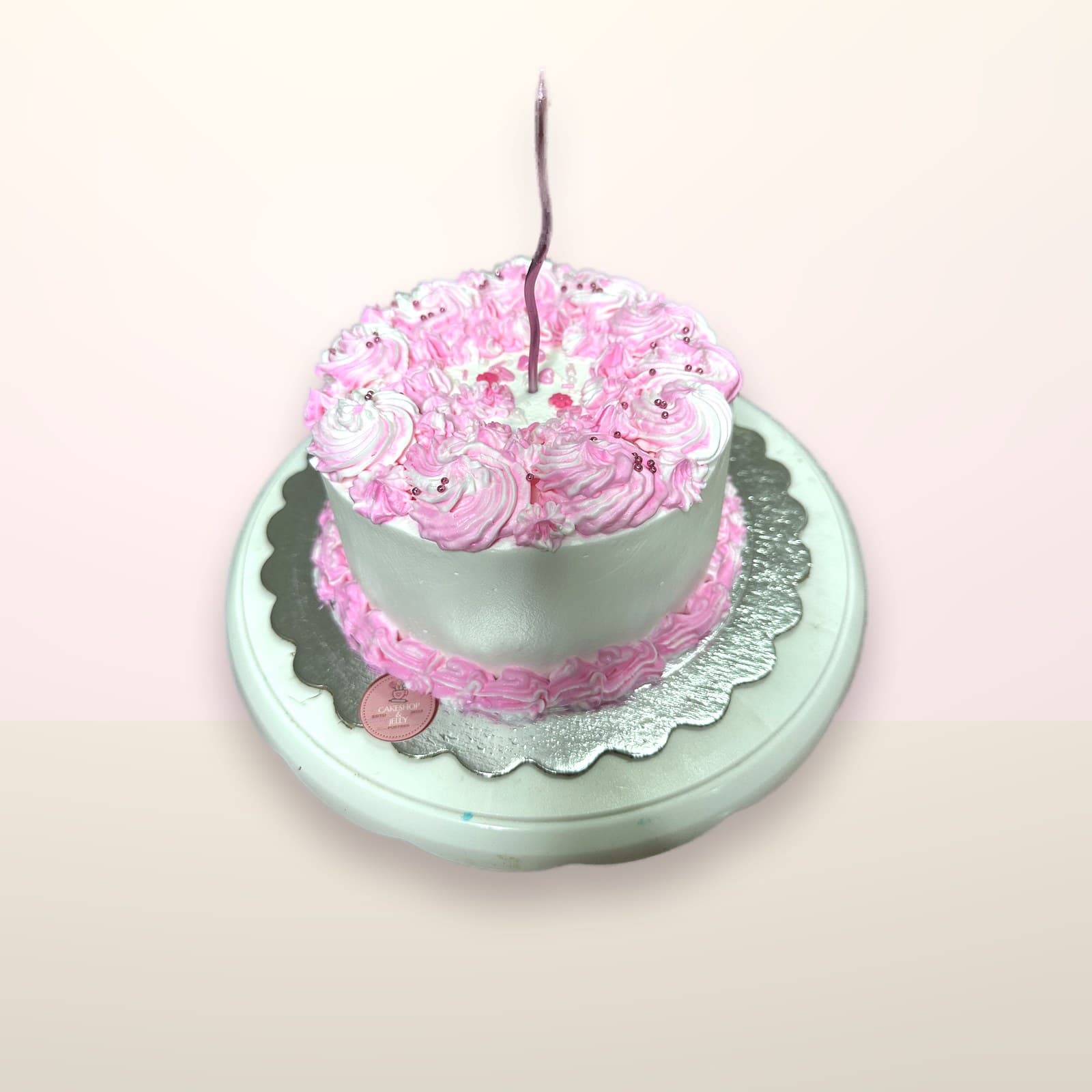 Torta infantil Rosada con Vela