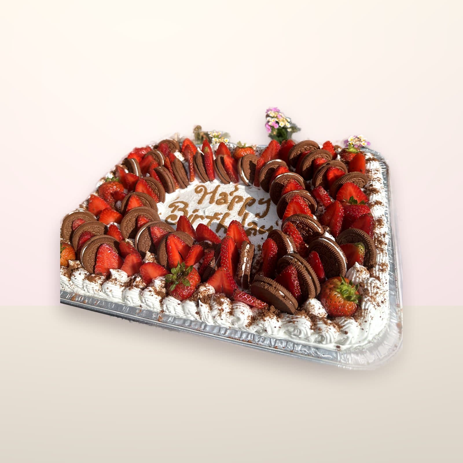 Torta cuadrada Rectangular con Fresas