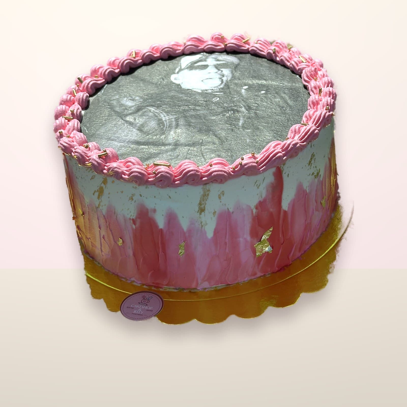 Torta decorada Rosada Plateada