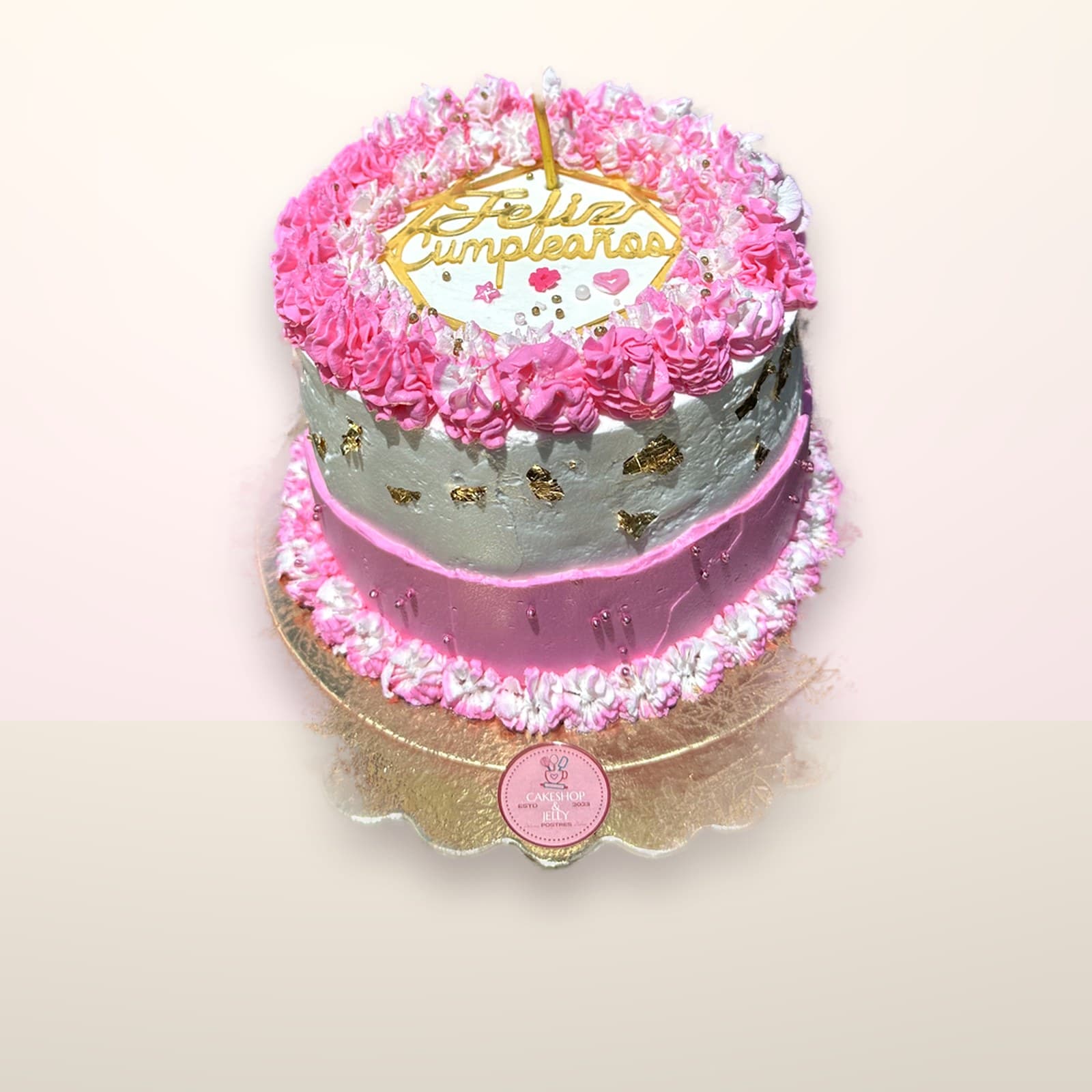 Torta floral Rosada con Flores